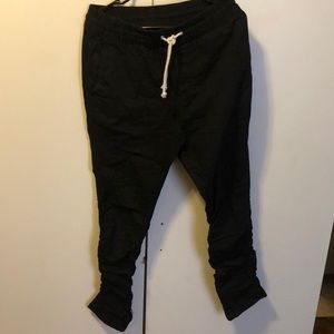 H&M/HM FOG BLACK TWILL DROP CROTCH JOGGER PANT